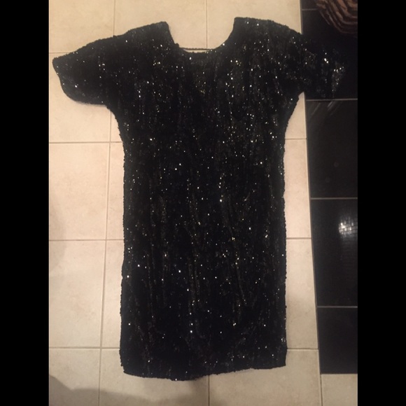 Vintage Swee Lo 1980’s Black Sequin Dress Sequined - Picture 3 of 12